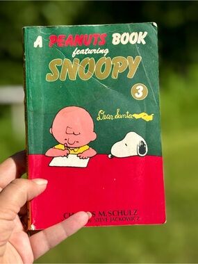 Peanuts Book Featuring Snoopy - Green and Red Cover
